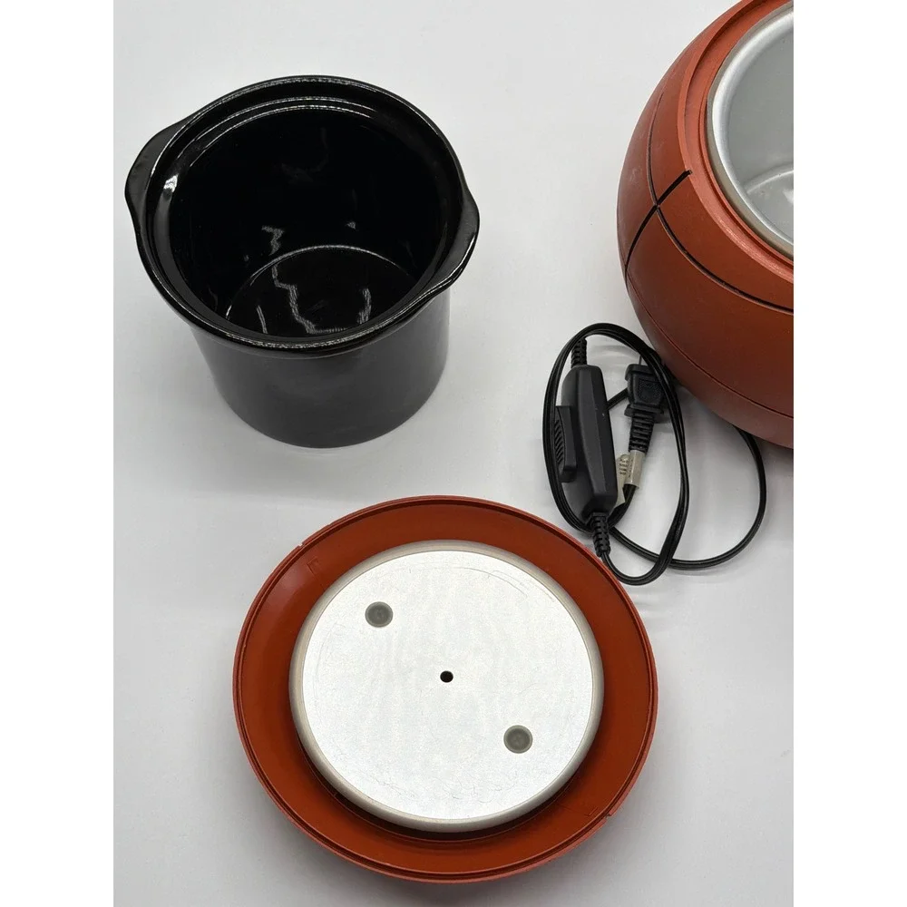 ASCA Pro Pots Basketball Slow Cooker 1.5 Quart Dip Warmer Model BB-10 Orange